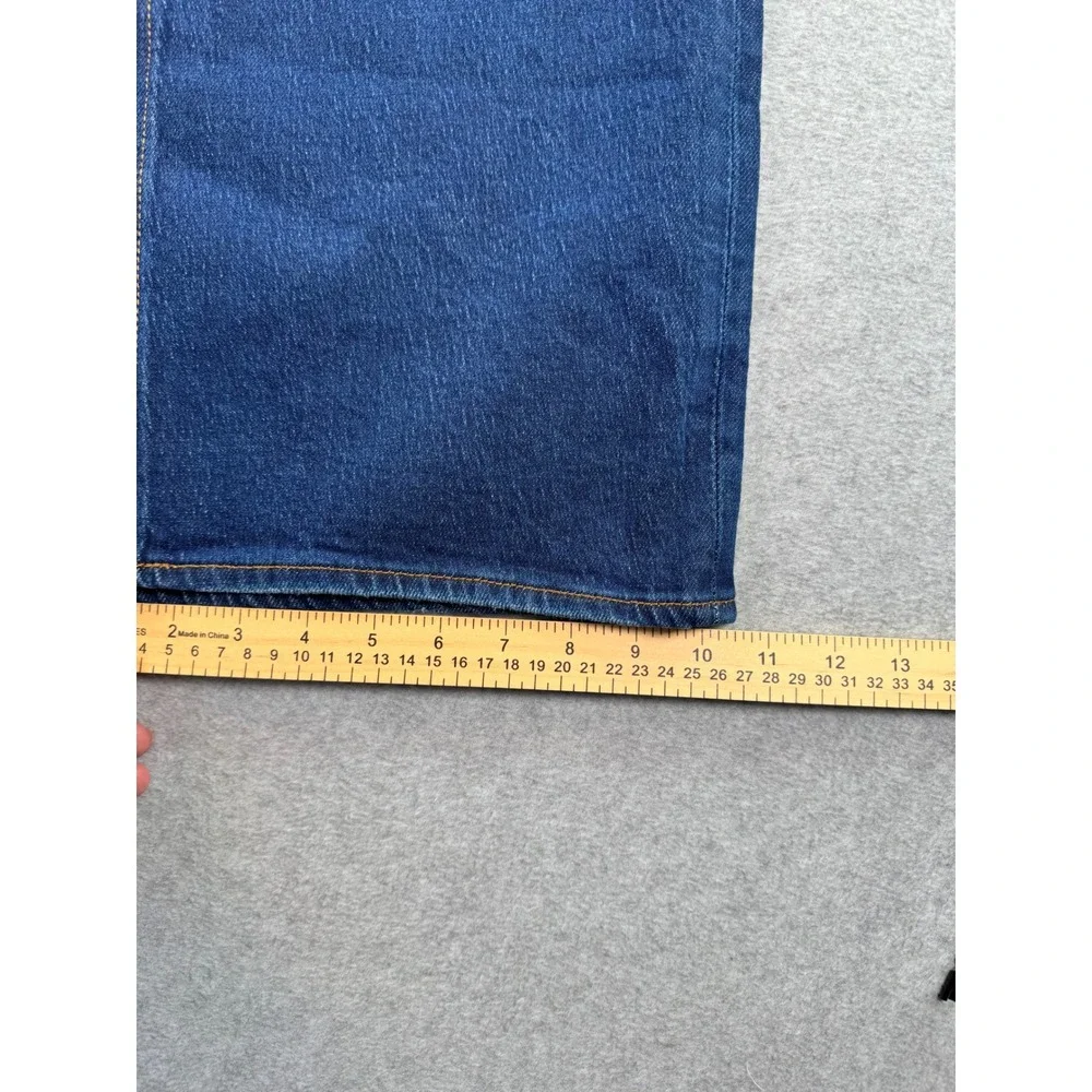Quince Bella Stretch Relaxed Straight Jeans Stormy Blue Organic Cotton Tencel 30